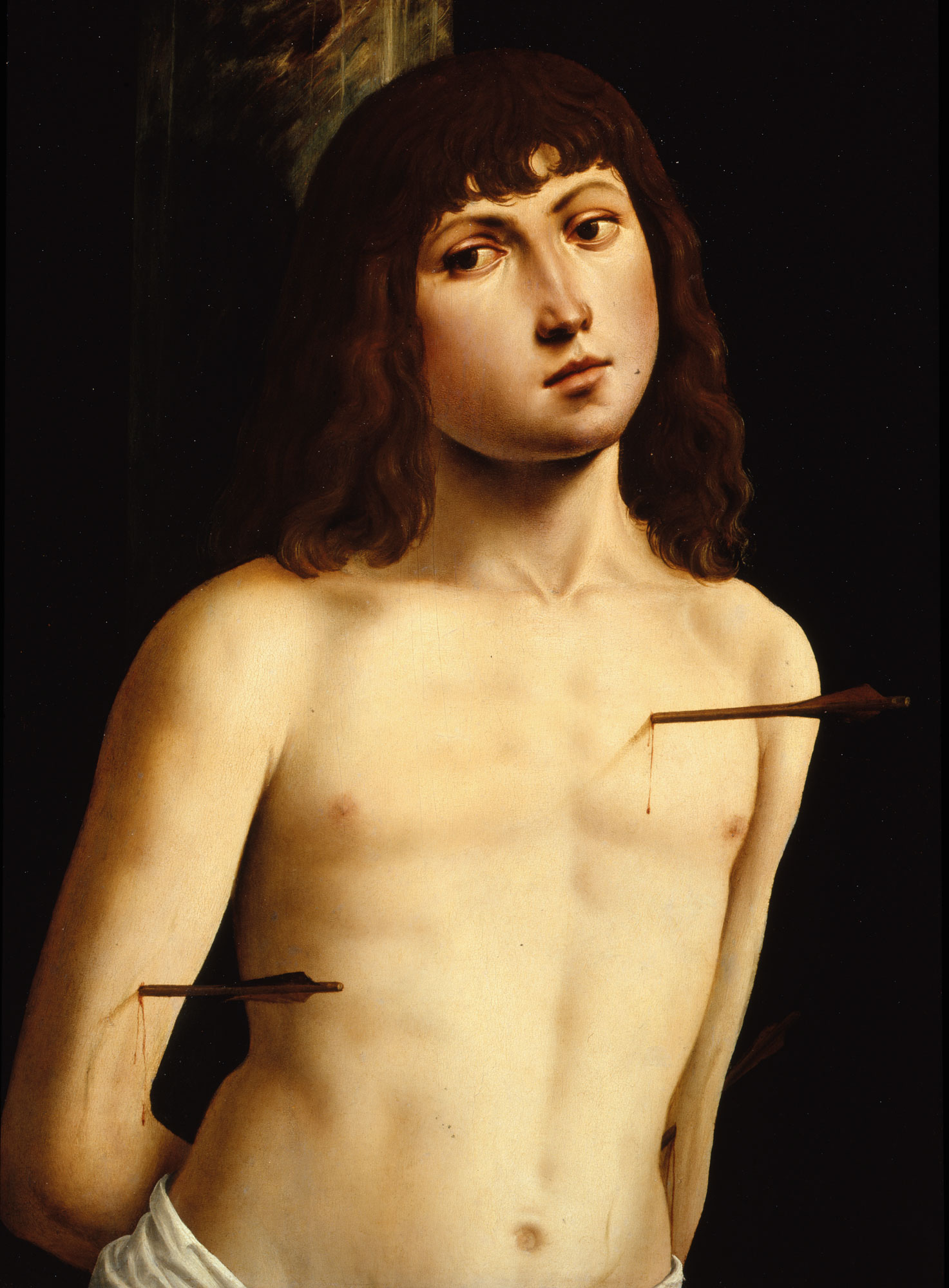 Lorenzo Costa, San Sebastiano, c. 1492-93. Firenze, Gallerie degli Uffizi