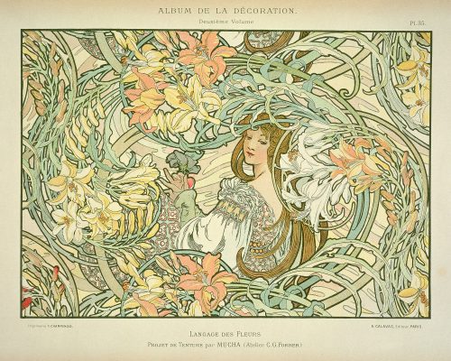 Alphonse Mucha, Langage des Fleurs - Plate 35 Album de la Decoration, c.1900 © Mucha Trust 2025